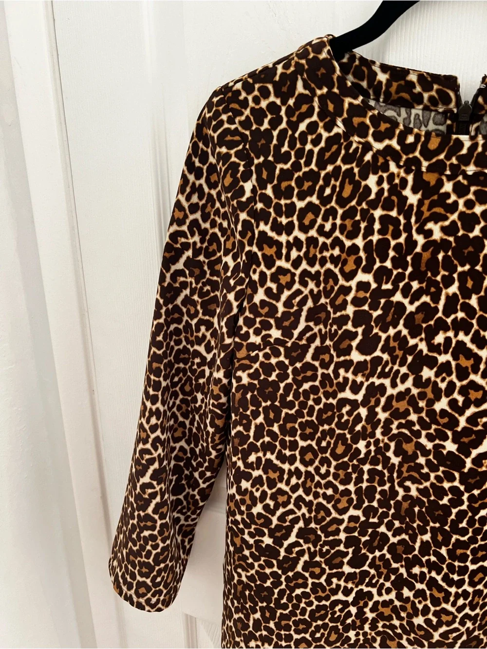 J. Crew Leopard Print Shift Dress in Brown and Cream
